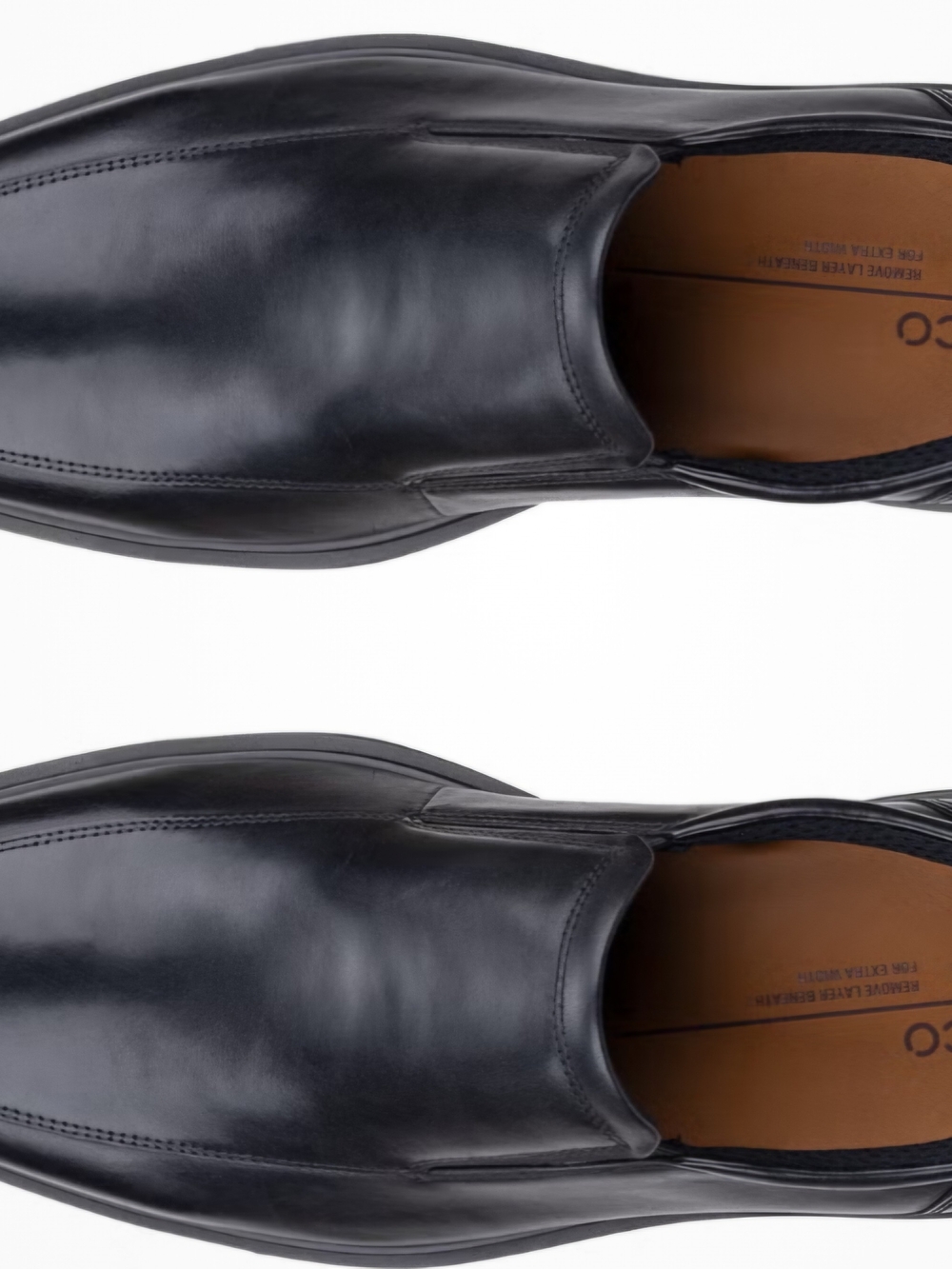 Classic Men's Black Leather Slip-On Loafers by ECCO Dress Comfort Preppy Shoes